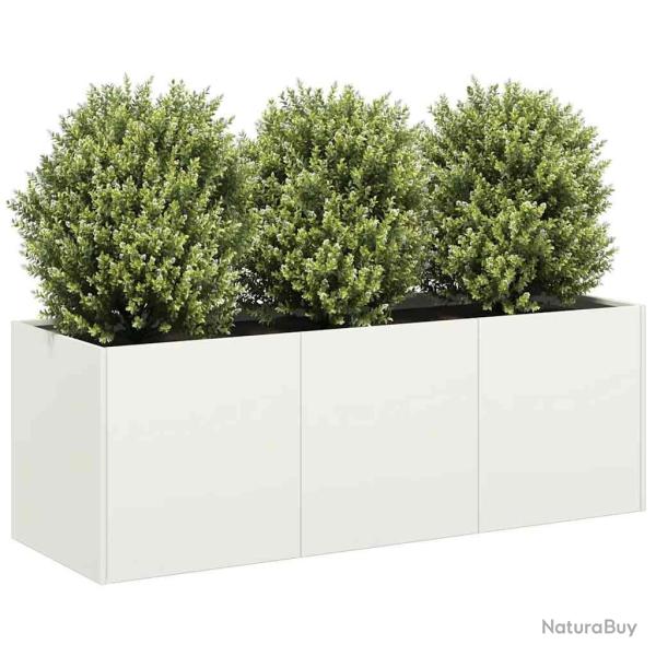 Jardini�re blanc 120x40x40 cm acier lamin� � froid