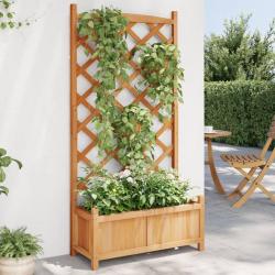 Jardini&egrave;re avec treillis marron bois massif de sapin