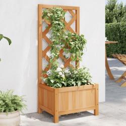 Jardini&egrave;re avec treillis marron bois massif de sapin