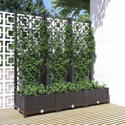 Jardini&egrave;re avec treillis Noir 120x40x121,5 cm PP
