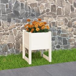 Jardini&egrave;re Blanc 40x40x52,5 cm Bois massif de pin
