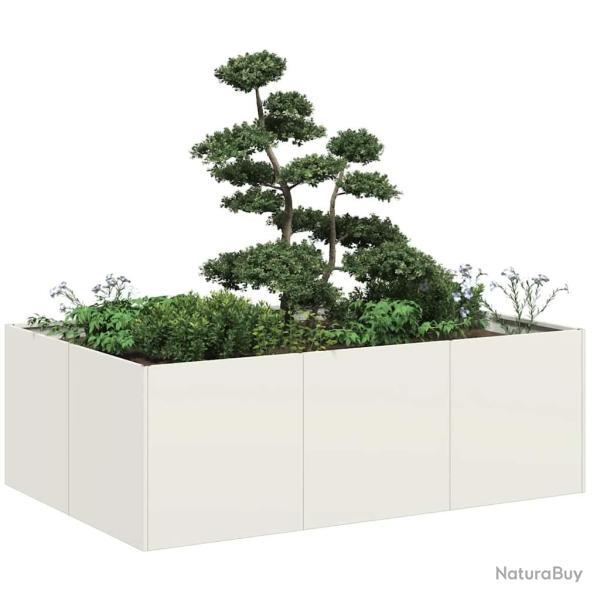 Jardini�re blanc 120x80x40 cm acier