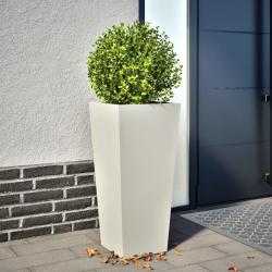 Jardini&egrave;re blanc 35x35x75 cm acier