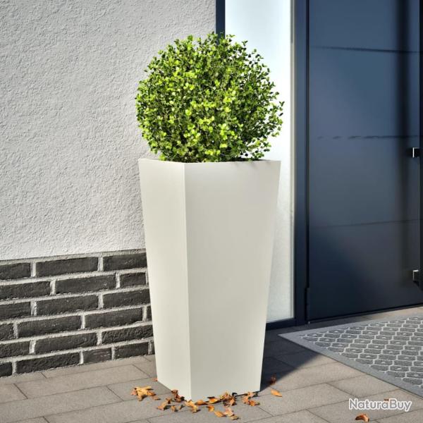 Jardinire blanc 35x35x75 cm acier alsavelo