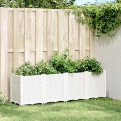 Jardini&egrave;re blanc 160x40x53 cm polypropyl&egrave;ne