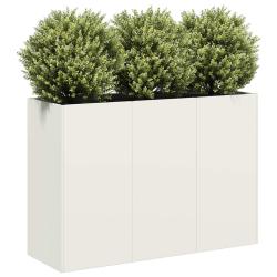 Jardini&egrave;re blanc 120x40x80 cm acier lamin&eacute; &agrave; froid