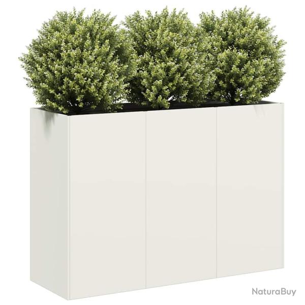 Jardini�re blanc 120x40x80 cm acier lamin� � froid
