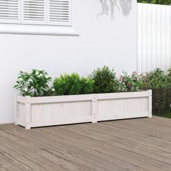 Jardini&egrave;re blanc 150x31x31 cm bois massif de pin alsavelo