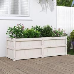 Jardini&egrave;re blanc 150x50x50 cm bois massif de pin alsavelo