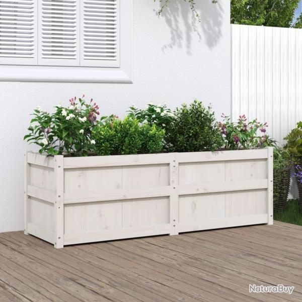 Jardini�re blanc 150x50x50 cm bois massif de pin