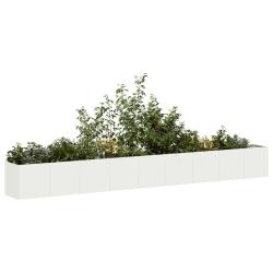 Jardini&egrave;re blanc 360x40x40 cm acier lamin&eacute; &agrave; froid