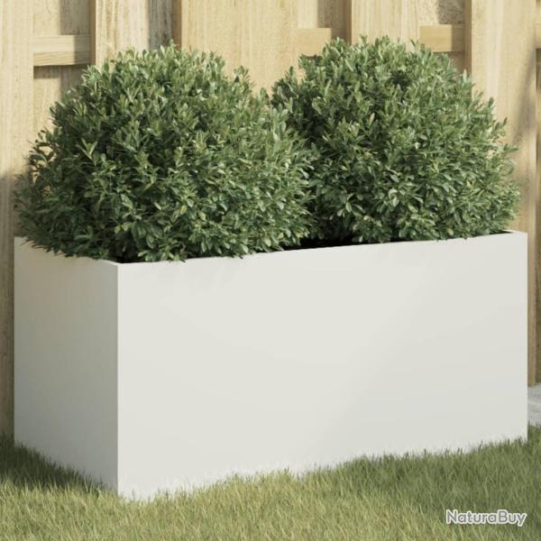 Jardini�re blanc 62x30x29 cm acier alsavelo