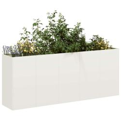 Jardini&egrave;re blanc 200x40x80 cm acier lamin&eacute; &agrave; froid