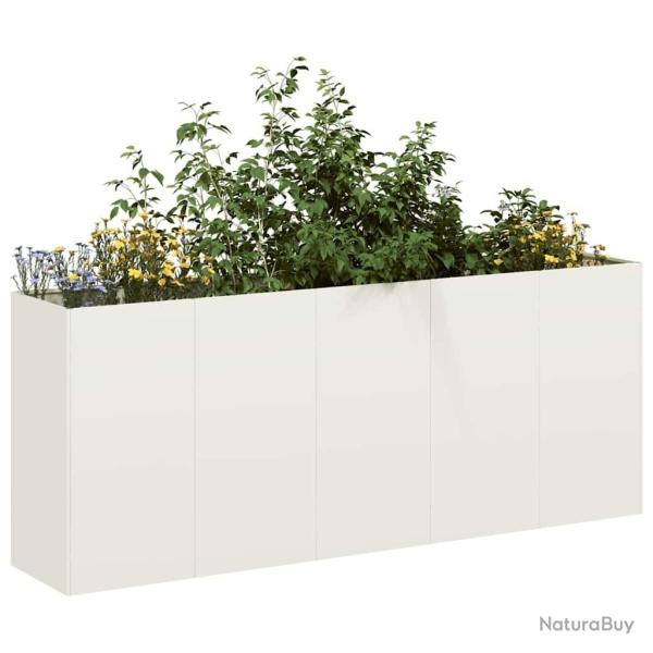 Jardini�re blanc 200x40x80 cm acier lamin� � froid