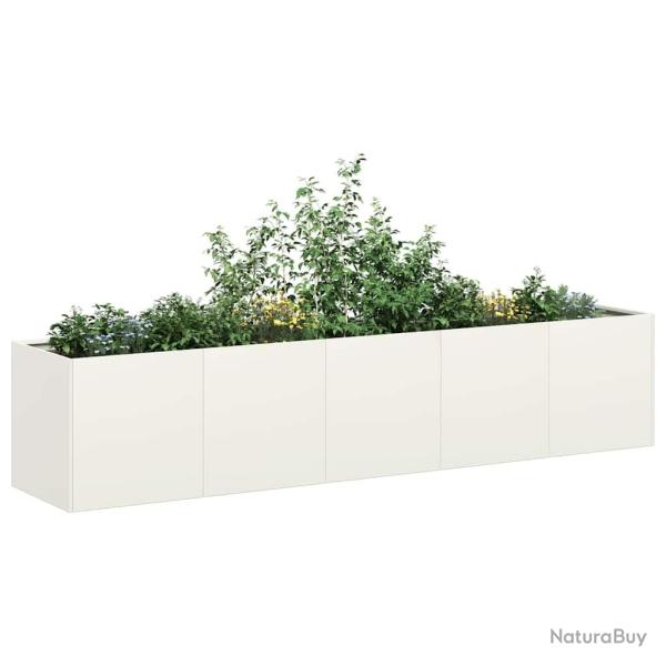 Jardini�re blanc 200x40x40 cm acier lamin� � froid