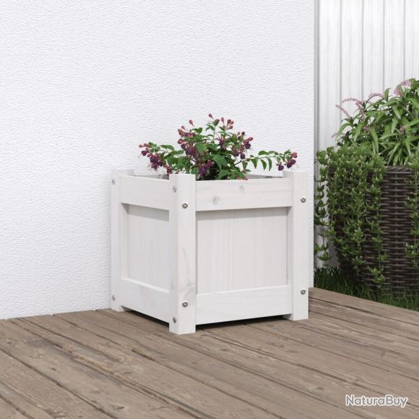 Jardini�re blanc 31x31x31 cm bois de pin massif