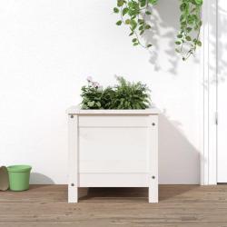 Jardini&egrave;re blanc 40x40x39 cm bois massif de pin
