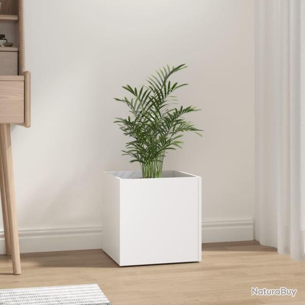 Jardini�re Blanc 40x40x40 cm Bois d'Ing�nierie