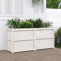 Jardini&egrave;re blanc 150x50x70 cm bois de pin massif