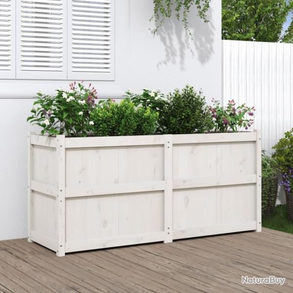 Jardini�re blanc 150x50x70 cm bois de pin massif