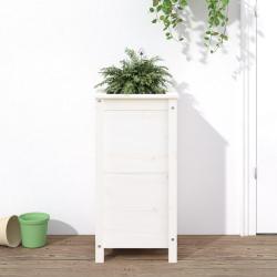 Jardini&egrave;re blanc 40x40x78 cm bois massif de pin