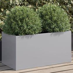 Jardini&egrave;re argent&eacute; 62x30x29 cm acier galvanis&eacute;