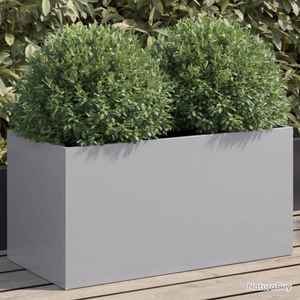 Jardinire argent 62x30x29 cm acier galvanis alsavelo