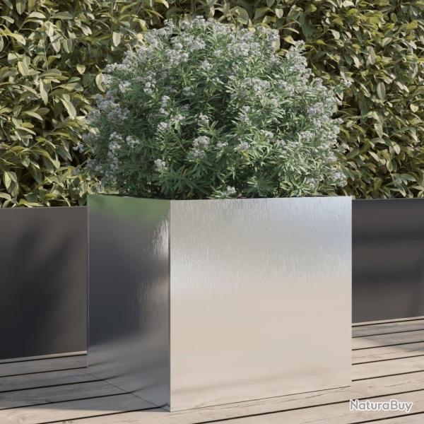 Jardinire argent 42x40x39 cm acier inoxydable alsavelo