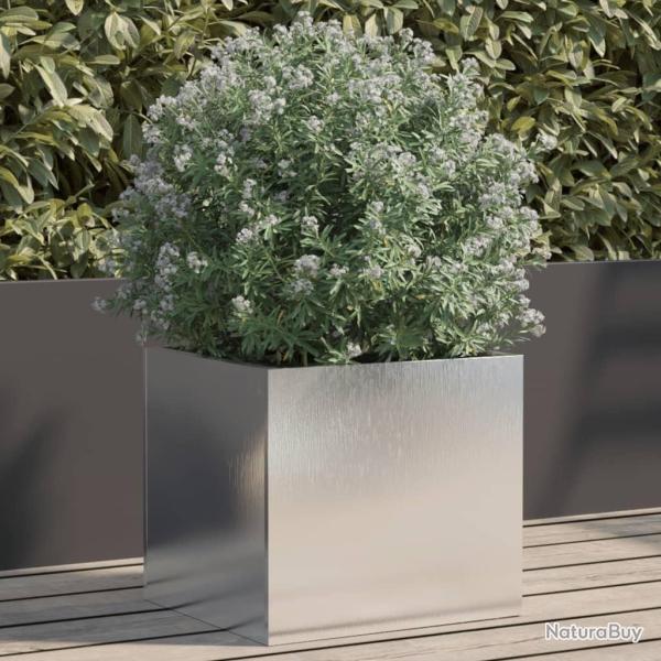 Jardinire argent 32x30x29 cm acier inoxydable alsavelo