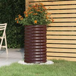 Jardini&egrave;re de jardin Acier enduit de poudre 40x40x68 cm Marron alsavelo
