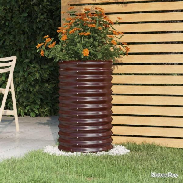 Jardini�re de jardin Acier enduit de poudre 40x40x68 cm Marron alsavelo