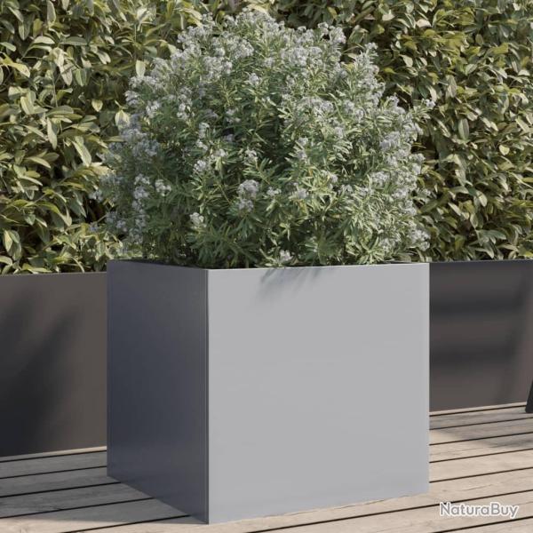 Jardinire argent 42x40x39 cm acier galvanis alsavelo