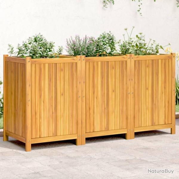 Jardini�re avec doublure 150x50x75 cm bois massif d'acacia alsavelo