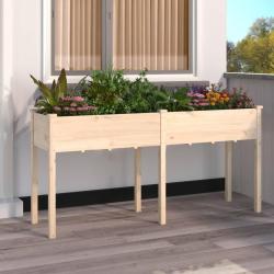 Jardini&egrave;re avec doublure 161x45x76 cm bois massif de sapin