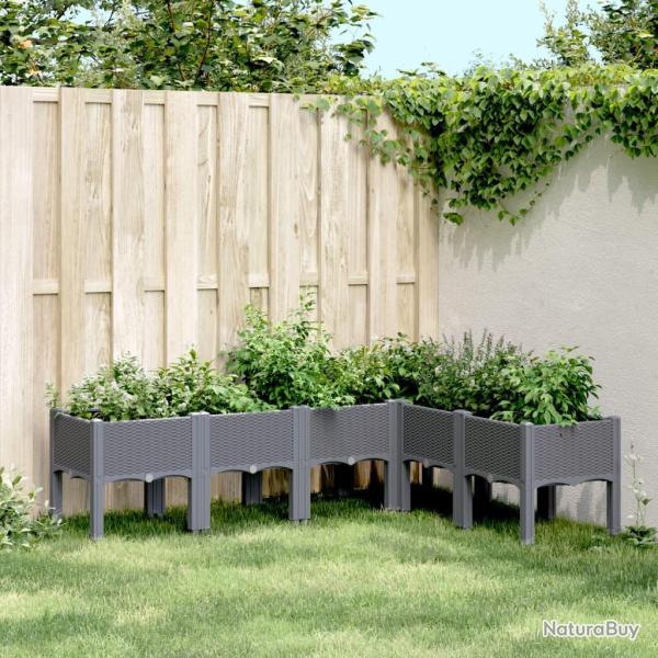 Jardinire avec pieds bleu gris 160x120x42 cm PP alsavelo