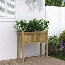 Jardini&egrave;re avec pieds 70x31x70 cm bois de pin impr&eacute;gn&eacute; alsavelo