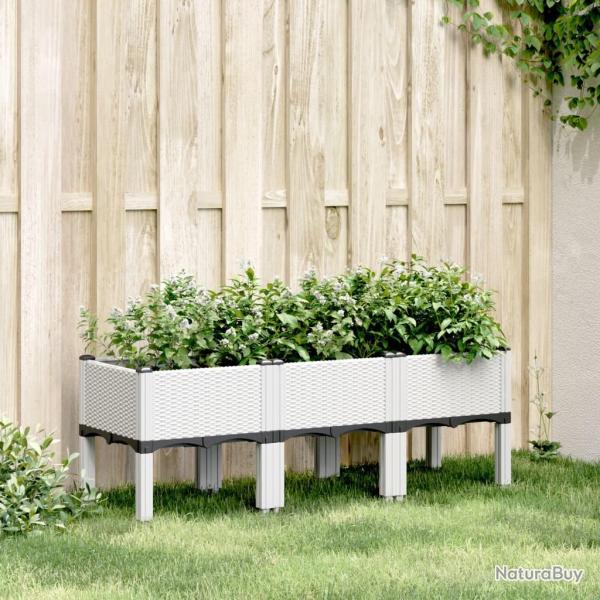 Jardini�re avec pieds blanc 120x40x42 cm PP