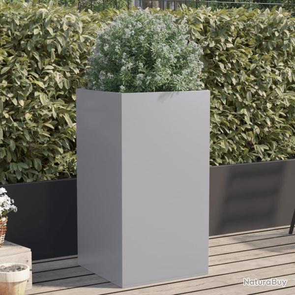 Jardini�re argent� 42x38x75 cm acier galvanis�