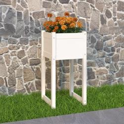Jardini&egrave;re Blanc 40x40x81 cm Bois massif de pin