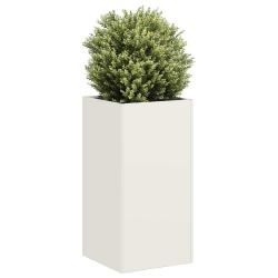 Jardini&egrave;re blanc 40x40x80 cm acier lamin&eacute; &agrave; froid