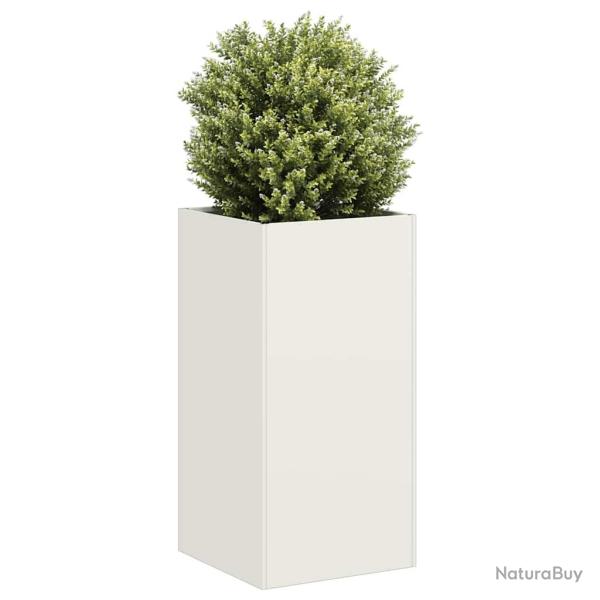 Jardini�re blanc 40x40x80 cm acier lamin� � froid