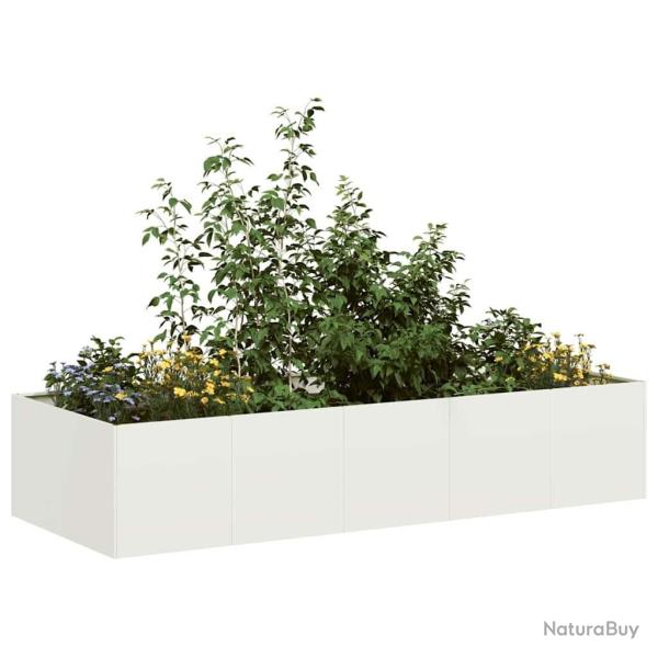 Jardini�re blanc 200x80x40 cm acier alsavelo