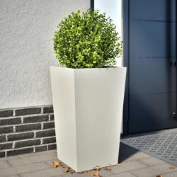 Jardini&egrave;re blanc 45x45x75 cm acier