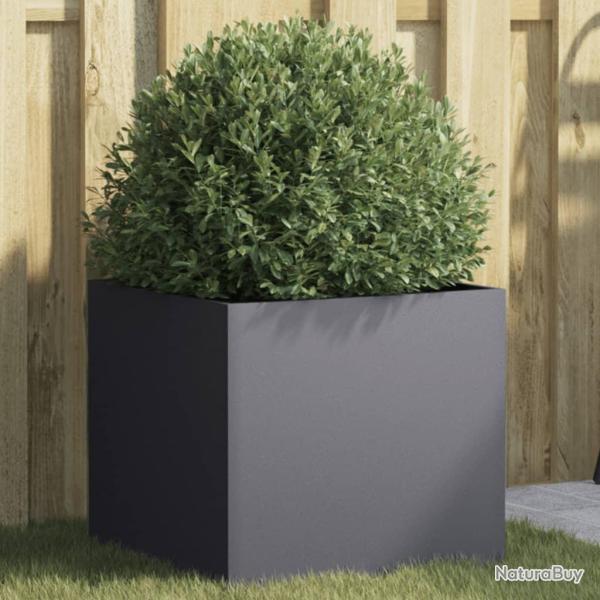 Jardinire anthracite 42x40x39 cm acier alsavelo