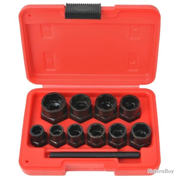 Kit d'extracteur de boulons/d'�crous endommag�s Acier 11 pcs