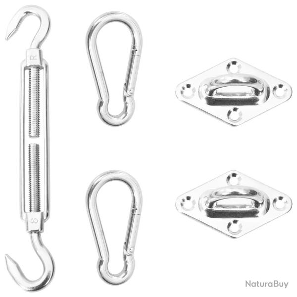Kit de montage de voile d'ombrage 5 pcs Acier inoxydable alsavelo