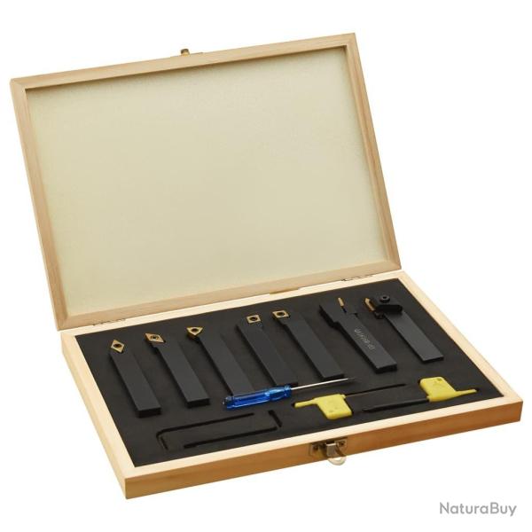 Jeu d'outils de tournage indexables 12 pcs 16x16 mm 100 mm
