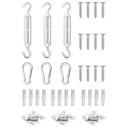 Jeu d'accessoires de voile d'ombrage 9 pcs Acier inoxydable alsavelo