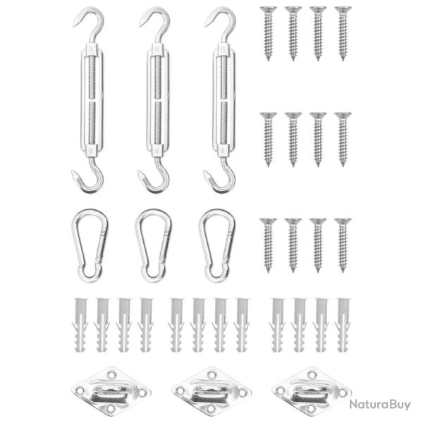 Jeu d'accessoires de voile d'ombrage 9 pcs Acier inoxydable