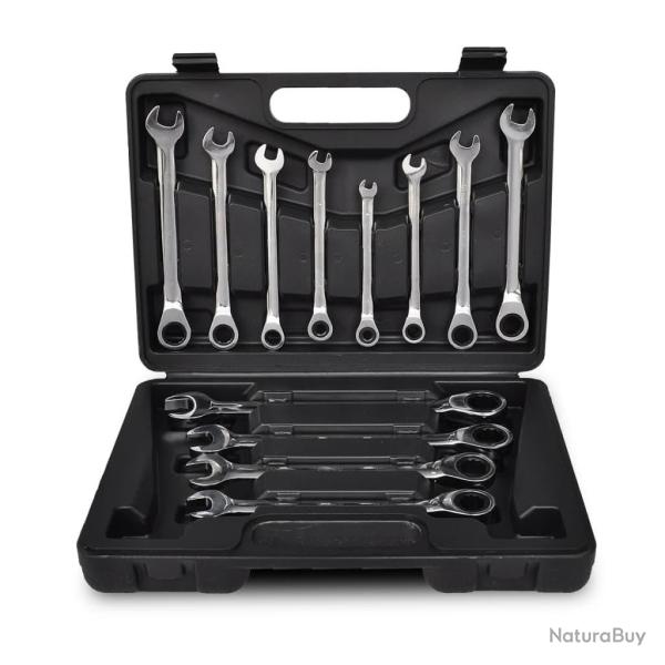 Jeu de cl�s � cliquet 12 pcs